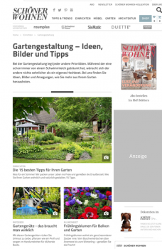 Die neuen Garten-Seiten von schoener-wohnen.de bieten Tipps und Anregungen fürs grüne Wohnzimmer.
