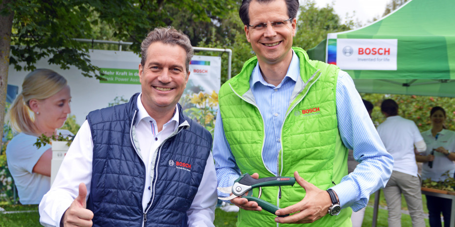 Bosch EasyPrune,  Bereichsvorstand Henning von Boxberg (r.) und Geschäftsführer Henk Becker