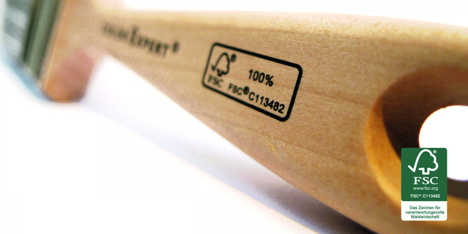 Pinselstiele von Color Expert stammen aus FSC-zertifiziertem Holz aus nachhaltiger Forstwirtschaft.