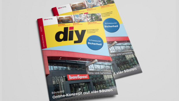 Mit Bauspezi auf dem Titel ist jetzt die Dezember-Ausgabe des Fachmagazins diy erschienen.