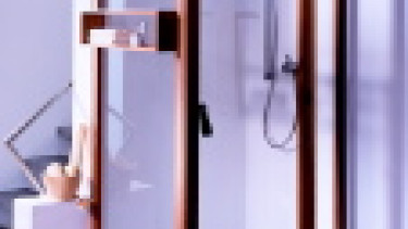 Duschkabine aus Holz