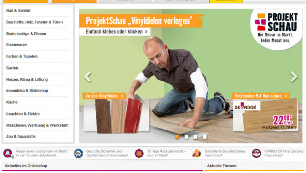 Der Online-Shop von Hornbach ist bei den heimwerkenden Usern am beliebtesten.