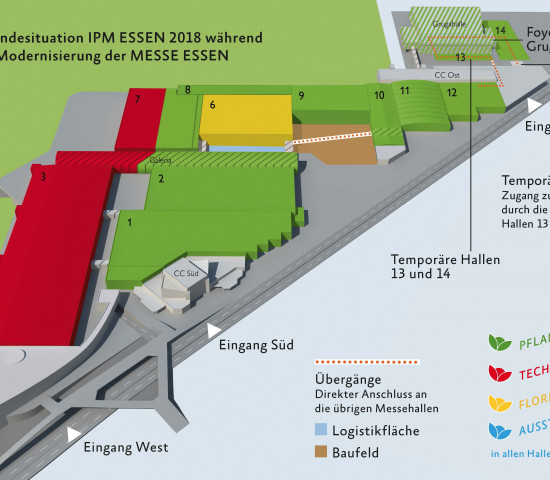 Der Hallenplan der IPM 2018.
