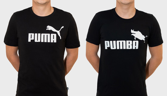 Die Verfremdung stellt für Markenhersteller wie Puma eine ernstzunehmende Verletzung der Wort-Bild-Marke dar. Aus „Puma“ wird „Pumba“ – aus der springenden Wildkatze das springende Warzenschwein Pumbaa aus Walt Disney’s „König der Löwen“. 