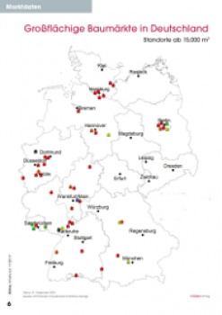 Großflächige Baumärkte ab 15.000 m² in Deutschland. 