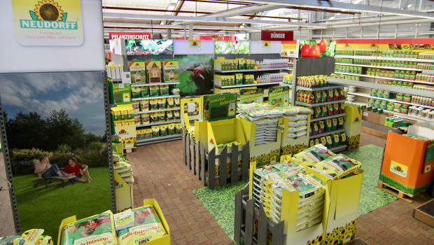 Mit seinem neuen Shop-in-Shop-System präsentiert sich Neudorff in Gartencentern in ganz Deutschland.