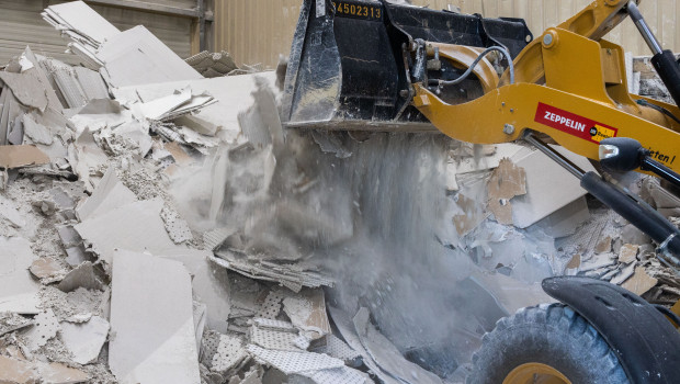 Die Anlage soll Gipsabfälle – wie hier im Bild – recyceln und für die regionale Baustoffindustrie bereitstellen.
