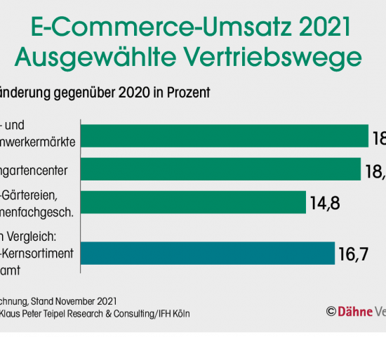 E-Commerce-Umsatz 2021, Ausgewählte Vertriebswege