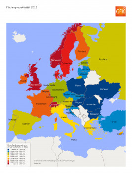 Die GfK hat unter anderem die Flächenproduktivität des Einzelhandels in Europa untersucht.
