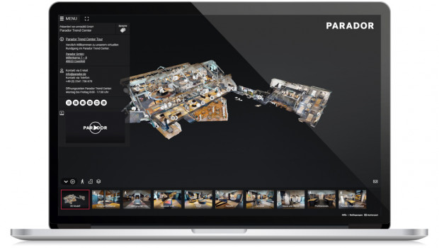 Der 360-Grad-Rundgang führt durch die verschiedenen Bereiche des Parador-Trendcenters.