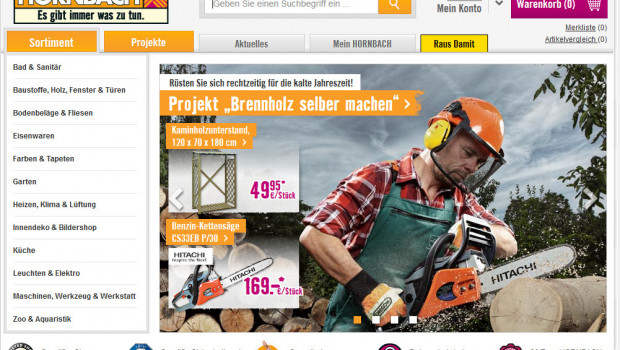 Sieger im Test der Baumarkt-Online-Shops von Selbermachen ist hornbach.de.