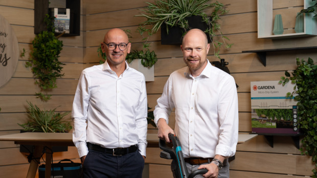 Tobias M. Koerner, Senior Vice President Go-to-Market, und Pär Åström, President der Gardena Division, blicken nach dem dritten Quartal 2023 auf ein leichtes Minus. 