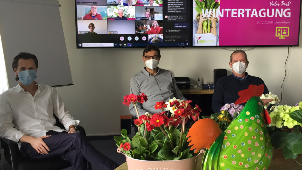 Die Wintertagung der NBB Egesa fand erstmals in digitaler Form statt. Von links: Fabian A. Farkas, Thomas Weng und Dirk Timmermeister.
