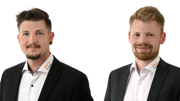 Seit 1. Juli in der Vertriebsregion Nord der Sika Handel Bau verantwortlich: PCI-Fachberater Marco Schwarz (links) und Jan Langenhorst. 
