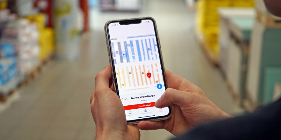 Instore-Navigation kann auch Baumarktkunden helfen, sicher und schnelldas richtige Produkt zu finden.
