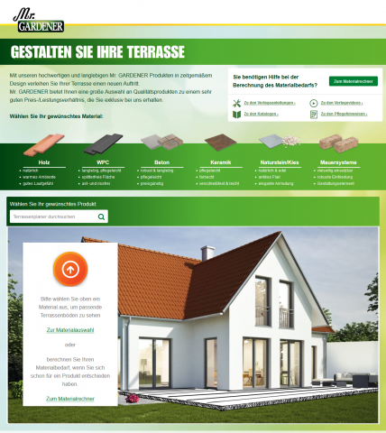 Neuentwicklung für den Baumarktshop der Hagebau: der Terrassenplaner. Neuentwicklung für den Baumarktshop der Hagebau: der Terrassenplaner.