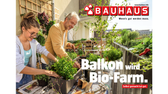 Bauhaus-Kampagne zur Lebensfreude durch Gartenarbeit