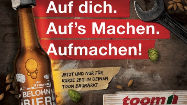 Toom hat für kurze Zeit das "Belohnbier" in sein Sortiment aufgenommen.