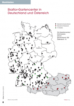 Ekaflor-Gartencenter in Deutschland. [Stand: Januar 2018]