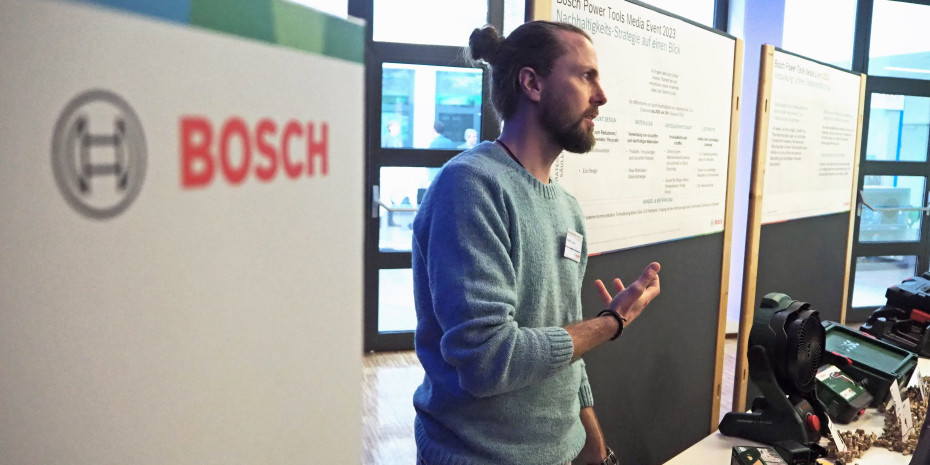 Heiner Lukas, Senior Sustainability Expert bei Bosch Power Tools, erläutert die Lebenszyklusanalyse von Produkten.