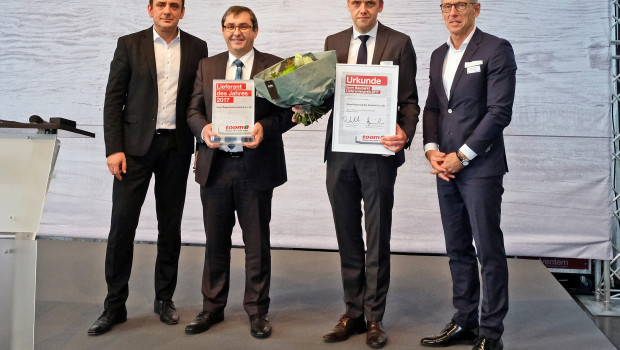 In Düsseldorf wurden am 29. November 2017 die Toom-Lieferatenpreise vergeben: Lieferant des Jahres wurde Knauf, ...
