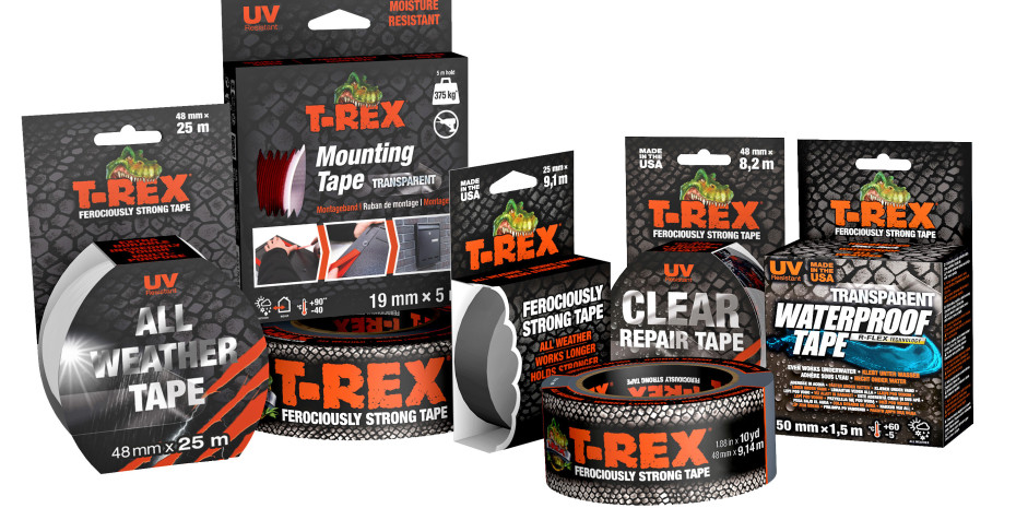 Das T-Rex-Portfolio umfasst eine Vielzahl an Produkten zum Reparieren, Stärken und Befestigen.