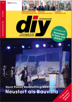 Titelthema der aktuellen diy-Ausgabe ist die Kooperation Bauvista. Titelthema der aktuellen diy-Ausgabe ist die Kooperation Bauvista.