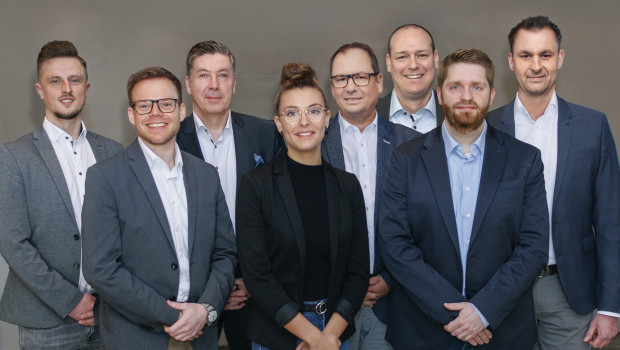 Das Severin Sales Team Germany mit Matthias Gdawiec, David Schwarz, Oliver Neumann, Lina Yavuz, Michael Rolle, Thomas Vogel, Hendrik Kortenbach, Tobias Scheideler (v. l. n. r.).