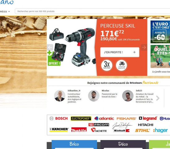 Screenshot der französischen Seite von ManoMano. Screenshot der französischen Seite von ManoMano.