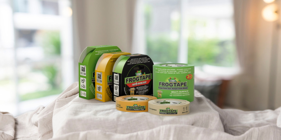Das Frog-Tape-Sortiment wurde optimiert und erweitert.  Das Frog-Tape-Sortiment wurde optimiert und erweitert.