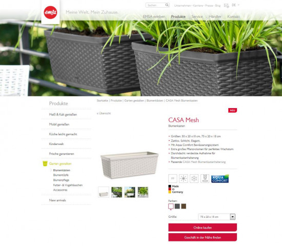 Auch das Gartensortiment von Emsa ist in das Online-Konzept einbezogen. Auch das Gartensortiment von Emsa ist in das Online-Konzept einbezogen.