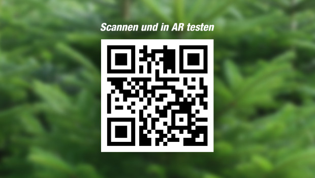 Per QR-Code können die Nordmanntannen bei Toom virtuell ins Kundenwohnzimmer gestellt werden.