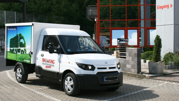 Der neue E-Transporter von Bauking, der nun in einem Pilotprojekt zwei Jahre getestet wird. [Foto: Bauking]