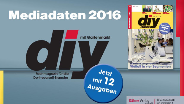 Die Mediadaten informieren über Themen und Termine, die im Fachmagazin diy im kommenden Jahr anstehen. Wichtigste Neuerung: Es gibt künftig zwölf Ausgaben im Jahr.