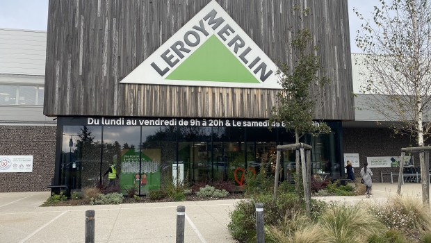 Leroy Merlin ist Europas größter Baumarktbetreiber und gehört weltweit zu den Top 5-Betreibern. Im Bild, das Eingangsportal eines Marktes im elsässischen Hagenau.