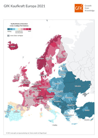 Kaufkraft in Europa 2021