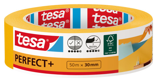 Tesa bietet sein Malerband Perfect+ auch mit einem FSC-zertifizierten Papierträger an. Tesa bietet sein Malerband Perfect+ auch mit einem FSC-zertifizierten Papierträger an.