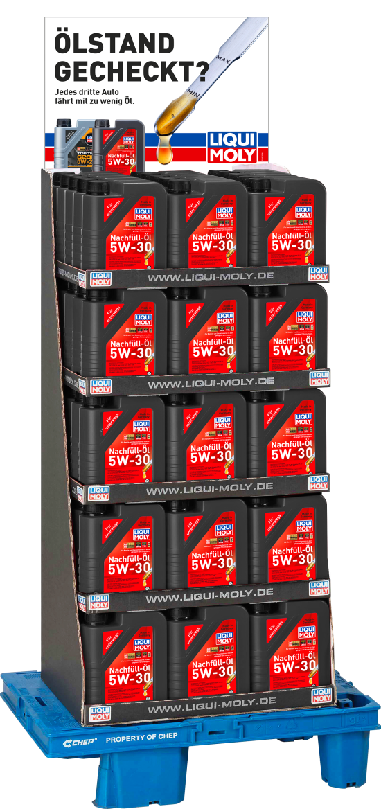 Um frisch und einheitlich am POS aufzutreten, hat der Schmierstoffspezialist Displays im Design des neuen Markenauftritts für sein Nachfüllöl entwickelt.&nbsp;