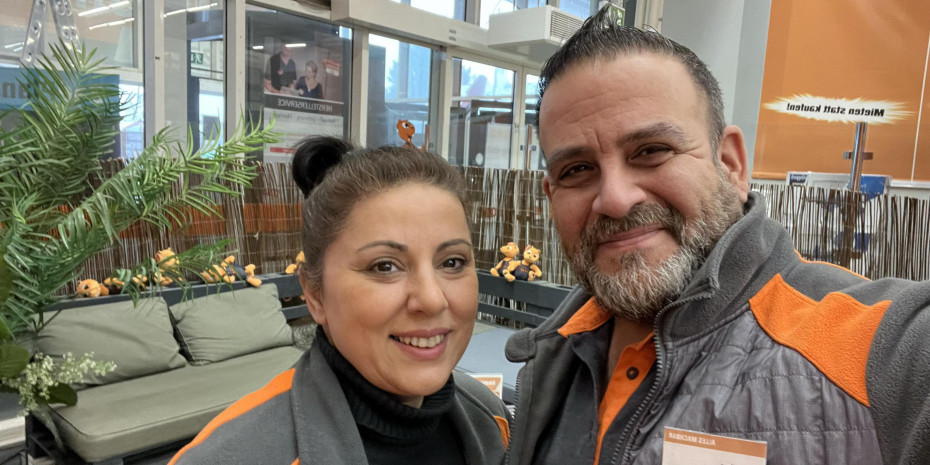 Das Ehepaar Ali und Meral Diken arbeitet gemeinsam im Obi-Markt Berlin-Steglitz.&nbsp;