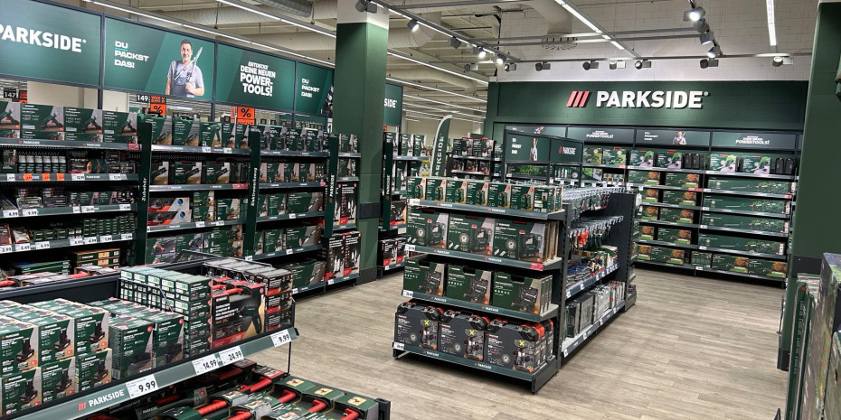 Die Schwarz-Gruppe ist mit ihrer Eigenmarke Parkside massiv im Powertools-Markt vertreten. Sie wird über ihre Vertriebslinien Kaufland (wie hier in Neckarsulm) und Lidl distribuiert.