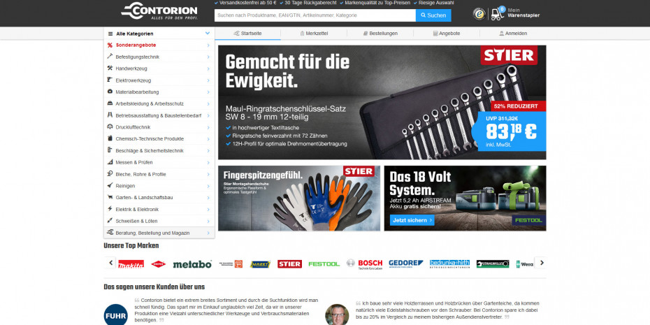 Startseite, Contorion.de