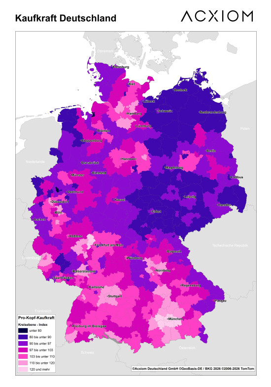 Kaufkraft in Deutschland 2026 Kaufkraft in Deutschland 2026