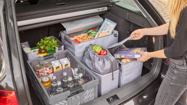 Die faltbaren Boxen helfen bei der Organisation. 